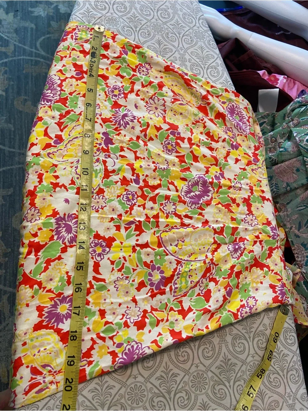 RIXO Jenna Red Summer Meadow Yellow Floral Maxi/Midi Dress Ruffle Sz 2